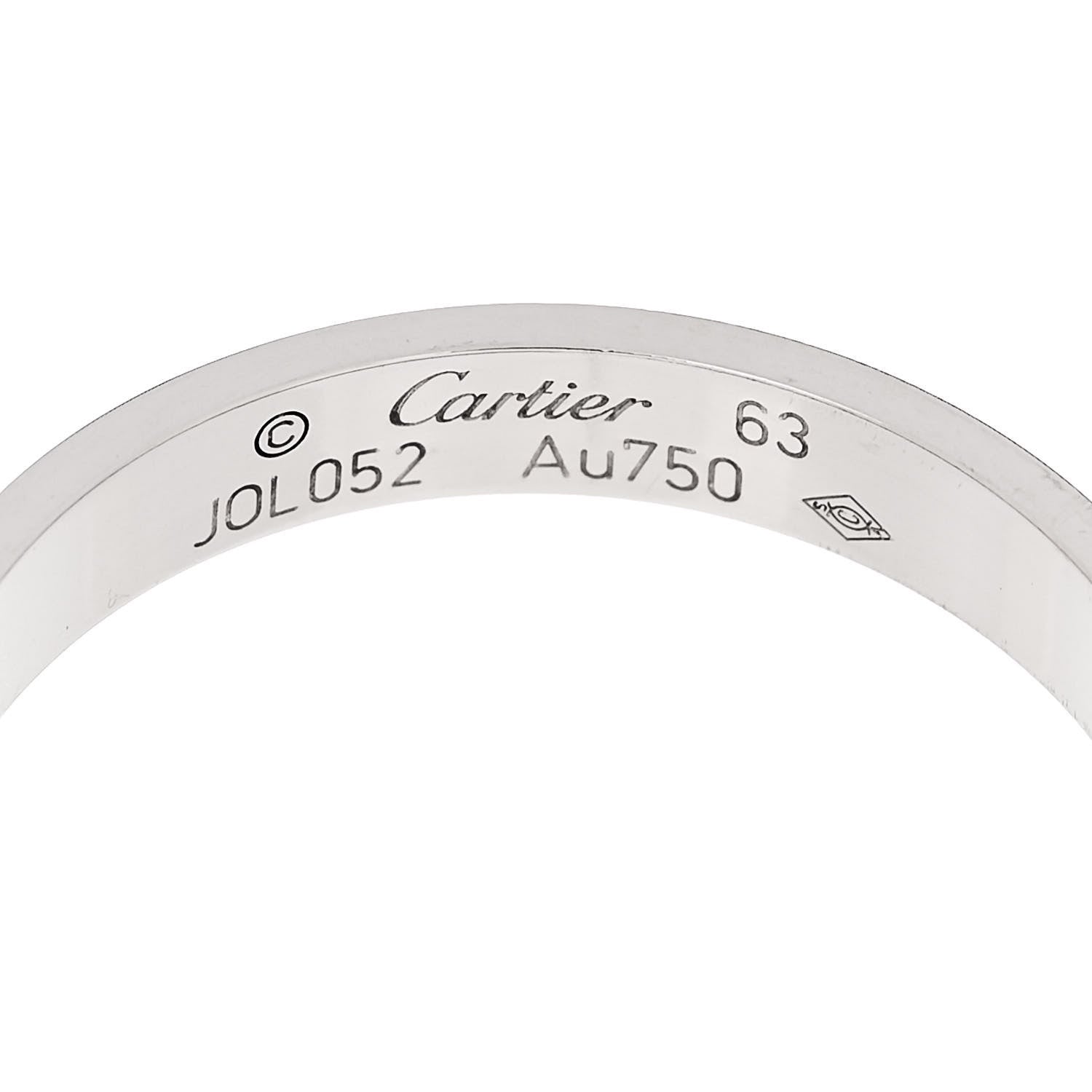 Cartier 18K White Gold 3.5mm LOVE Wedding Band Ring 63 10.25 4 of 5