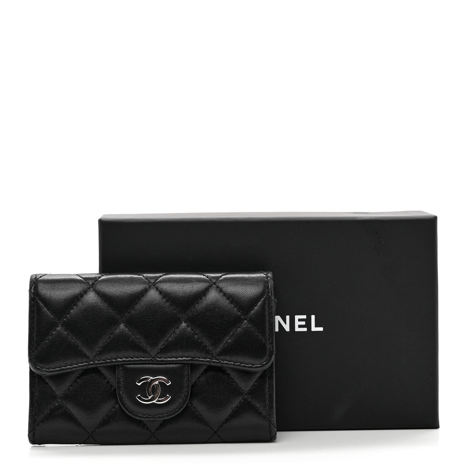 Chanel Lambskin Quilted Flap Card Holder Wallet Black 11 of 11