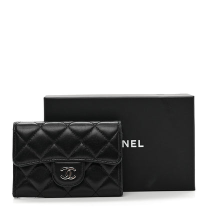 Chanel Lambskin Quilted Flap Card Holder Wallet Black 11 of 11