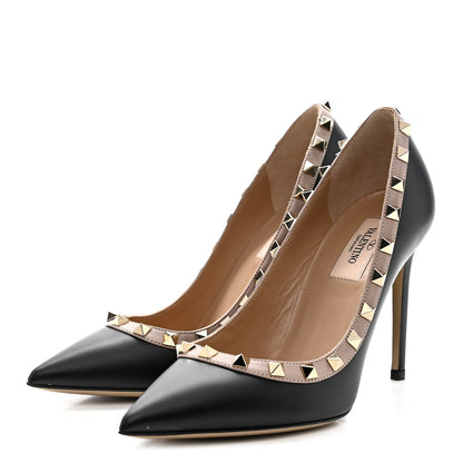 Valentino Garavani Nappa Rockstud 100mm Pumps 37 Black Poudre 4 of 9