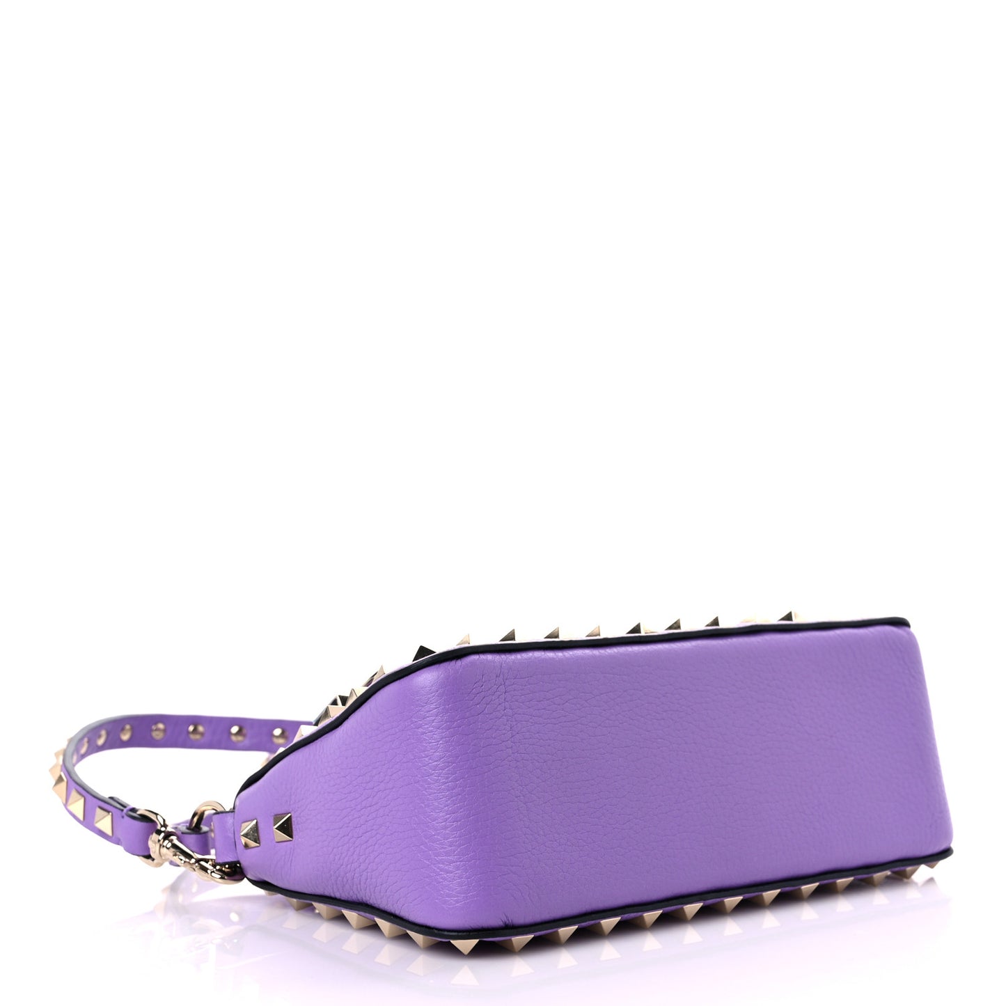 Pebbled Calfskin Small Rockstud Flip Lock Shoulder Bag Glicine