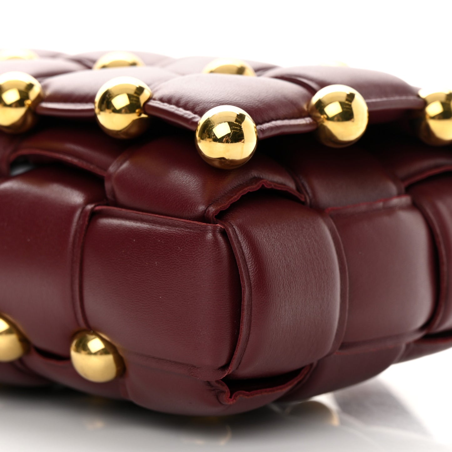 Nappa Maxi Intreccio Studded Padded Cassette Crossbody Bag Barolo