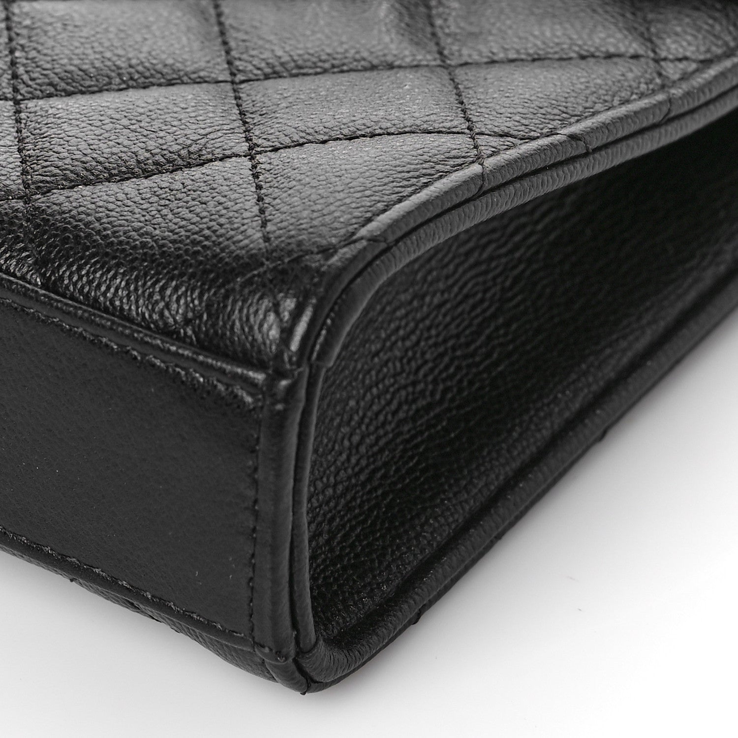 Chanel Grained Calfskin Quilted CC Box Clutch With Chain Black 9 of 9