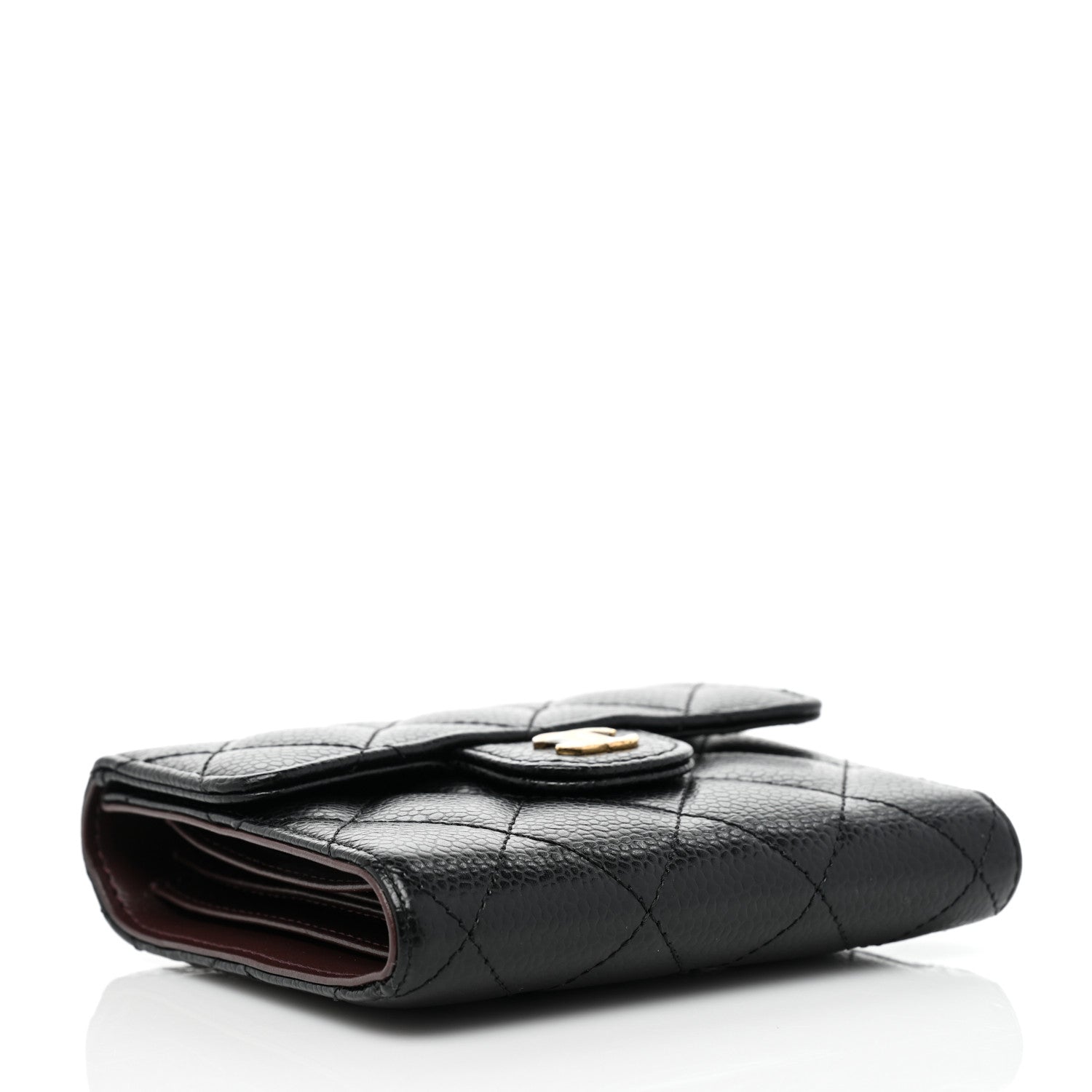 Chanel Caviar Quilted Compact Flap Wallet Black 4 of 9