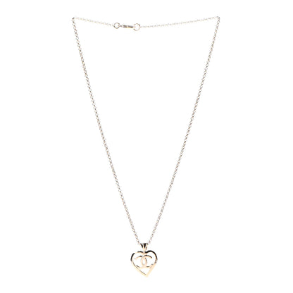 Chanel CC Heart Chain Pendant Necklace Gold 3 of 5