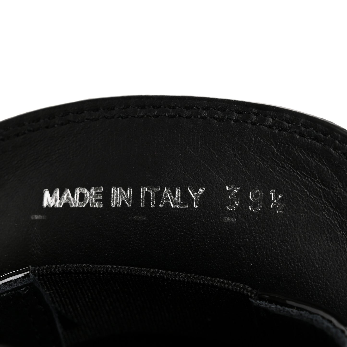 Vernice Metal Triangle Logo 50mm Loafers 39.5 Black