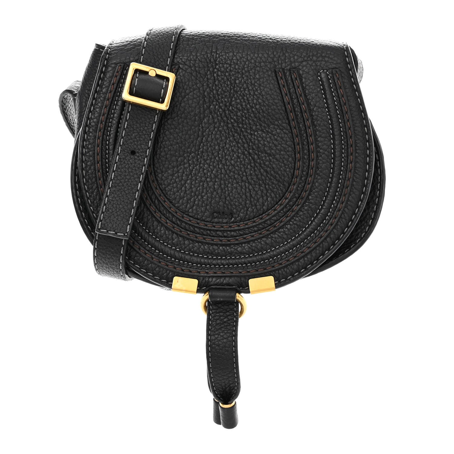 Chloe Calfskin Mini Marcie Round Crossbody Bag Black 1 of 10