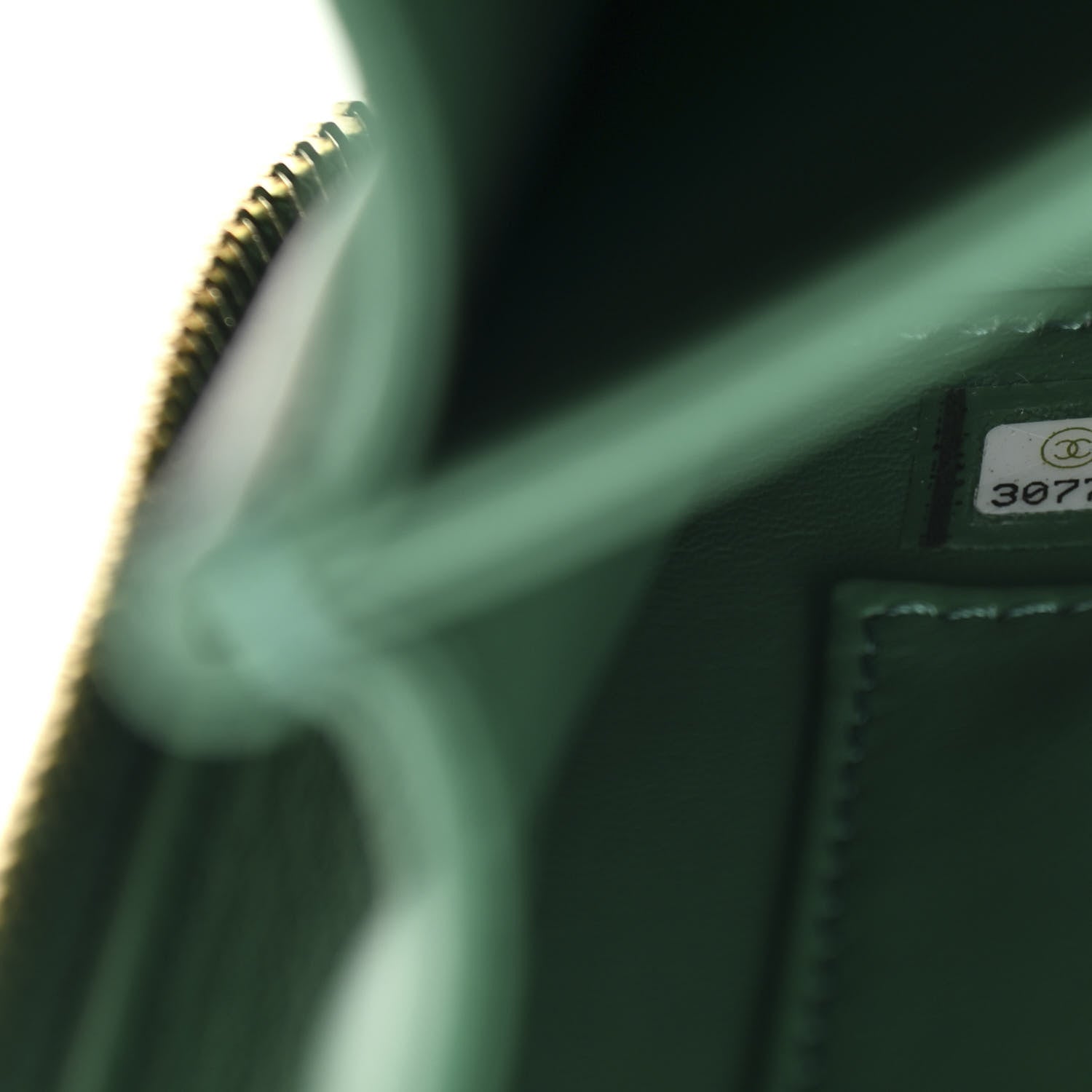 Chanel Lambskin Shearling Quilted Small CC Filigree Vanity Case Green 8 of 10