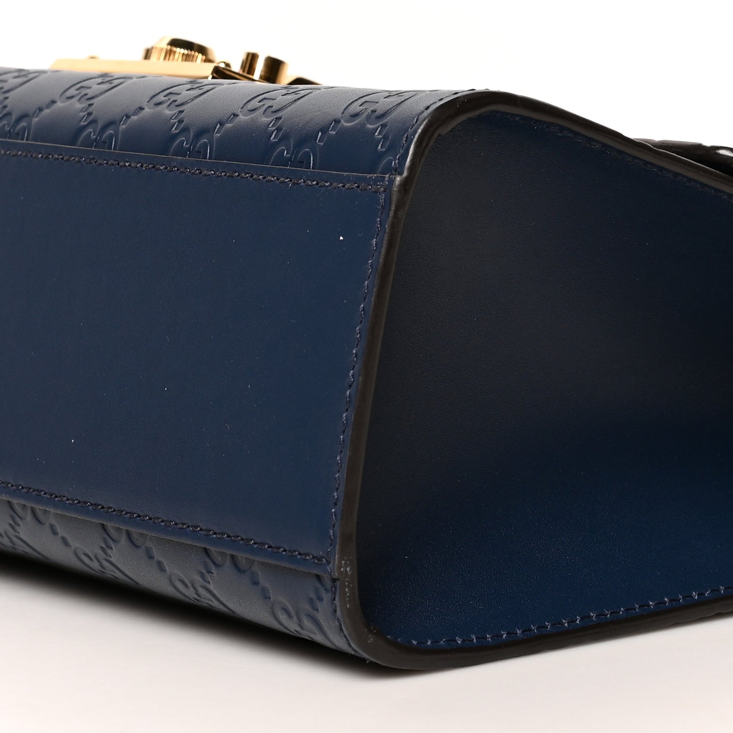 Guccissima Medium Padlock Shoulder Bag Blue Agata