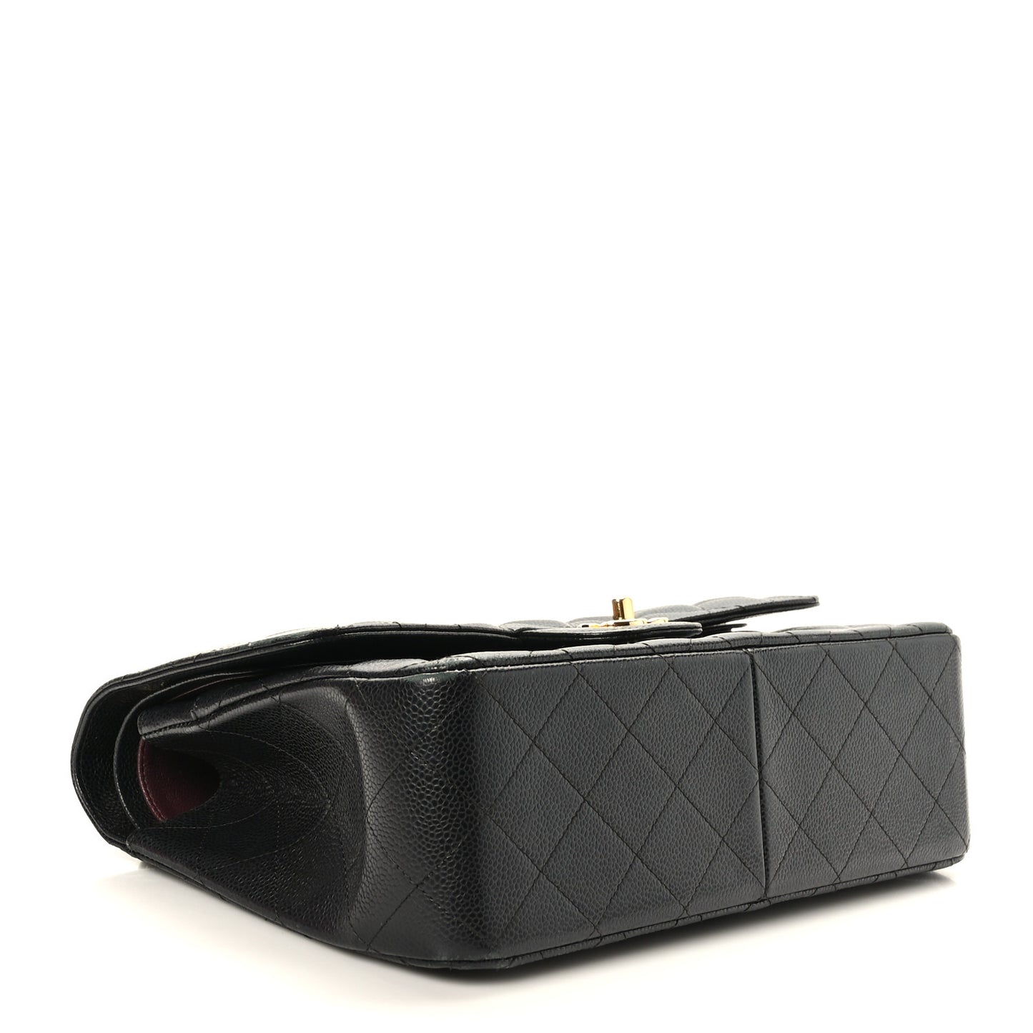 Caviar Quilted Jumbo Double Flap Black