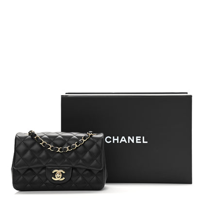Chanel Lambskin Quilted Mini Rectangular Flap Black 13 of 13