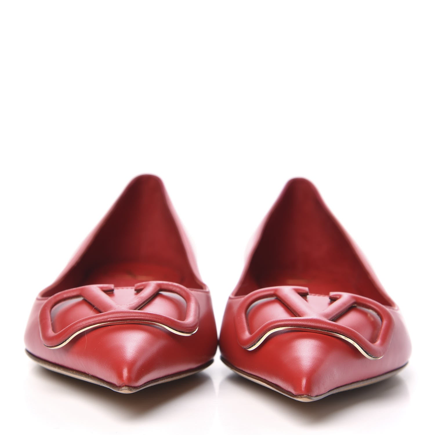 Valentino Garavani Nappa Vlogo Flats 37.5 Rouge Pur 2 of 9