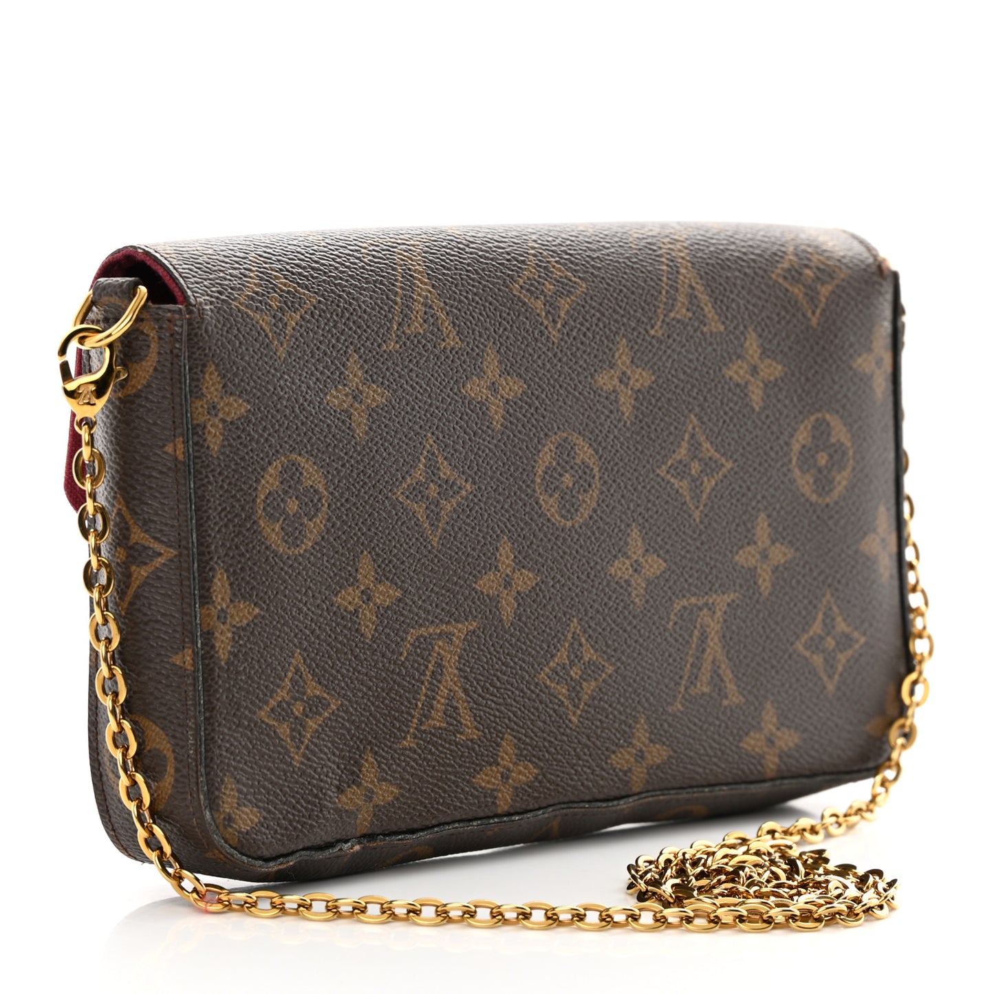 Monogram Pochette Felicie Chain Wallet Fuchsia