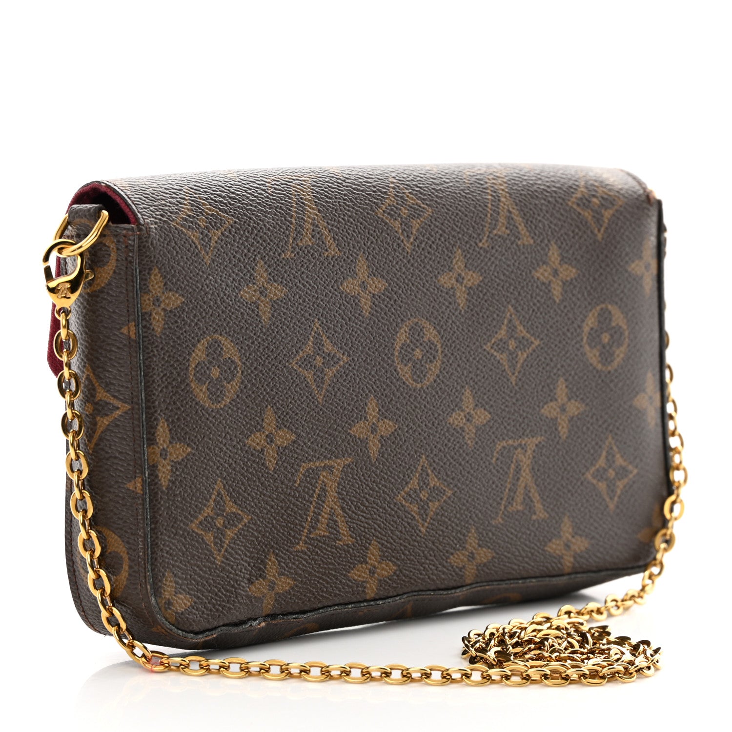 Louis Vuitton Monogram Pochette Felicie Chain Wallet Fuchsia 4 of 22