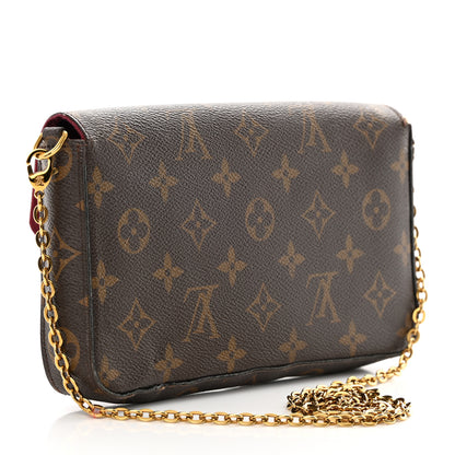 Louis Vuitton Monogram Pochette Felicie Chain Wallet Fuchsia 4 of 22
