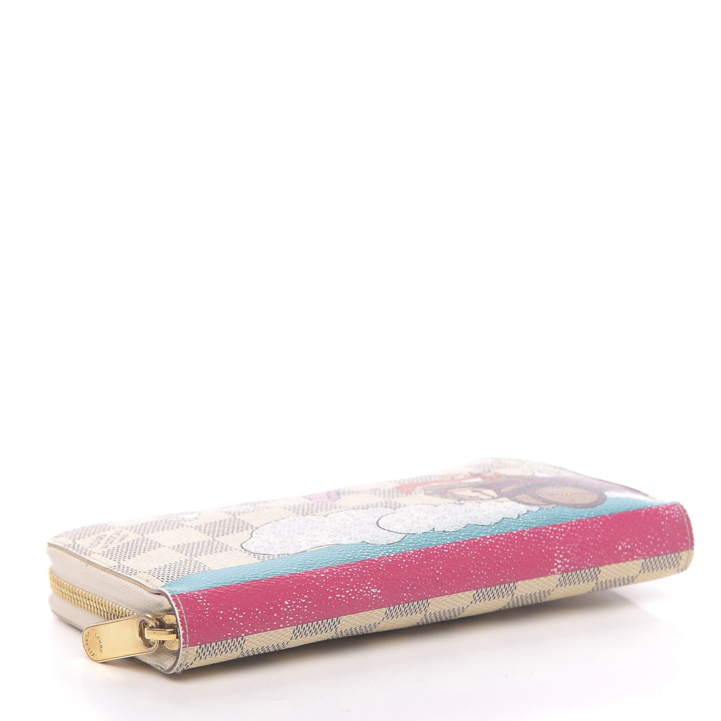 Damier Azur 2015 Christmas Animation Zippy Wallet Hibiscus
