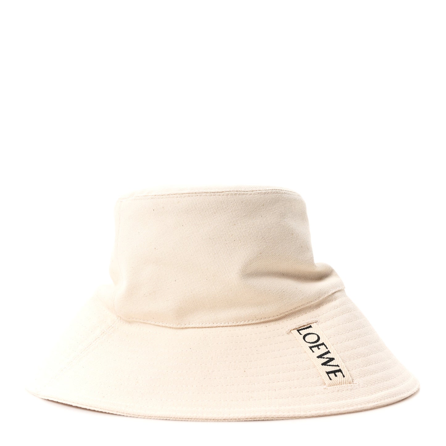 Canvas Calfskin Fisherman Bucket Hat 57 Soft White