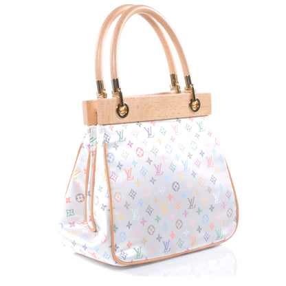 Louis Vuitton Silk Satin Monogram Multicolor Abelia White 3 of 7