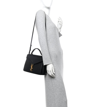 Saint Laurent Grain de Poudre Medium Classic Monogram Cassandra Top Handle Black Rouge Legion 2 of 9