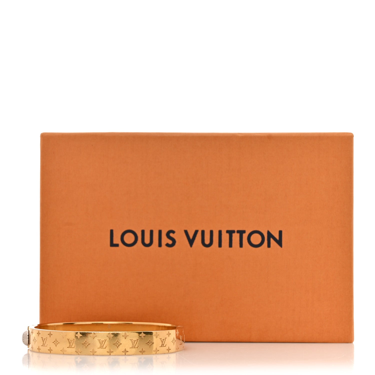 Louis Vuitton Brass Monogram Nanogram Cuff M Gold 7 of 7