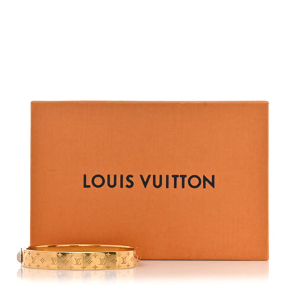 Louis Vuitton Brass Monogram Nanogram Cuff M Gold 7 of 7