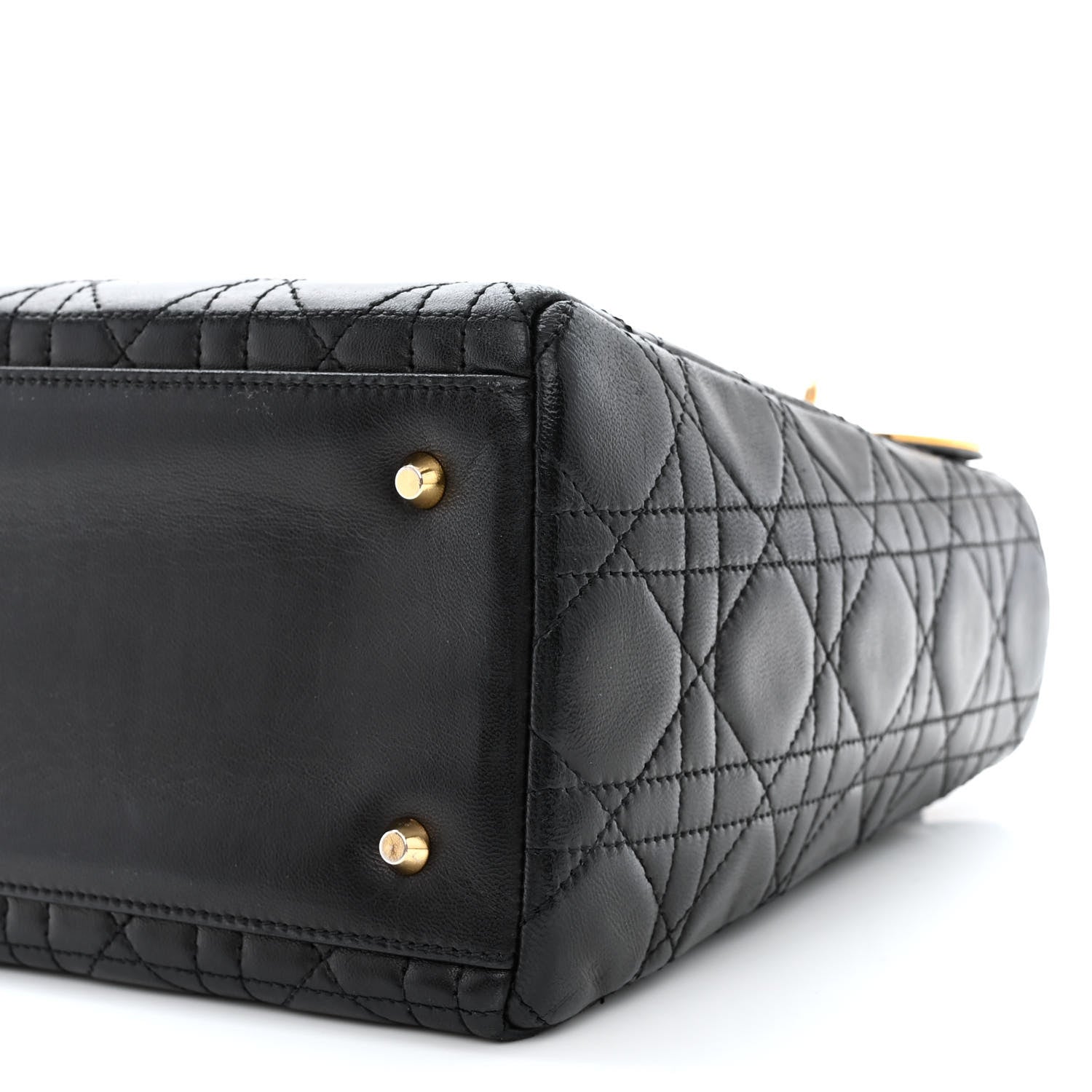 Christian Dior Lambskin Cannage Medium Lady Dior Black 10 of 11