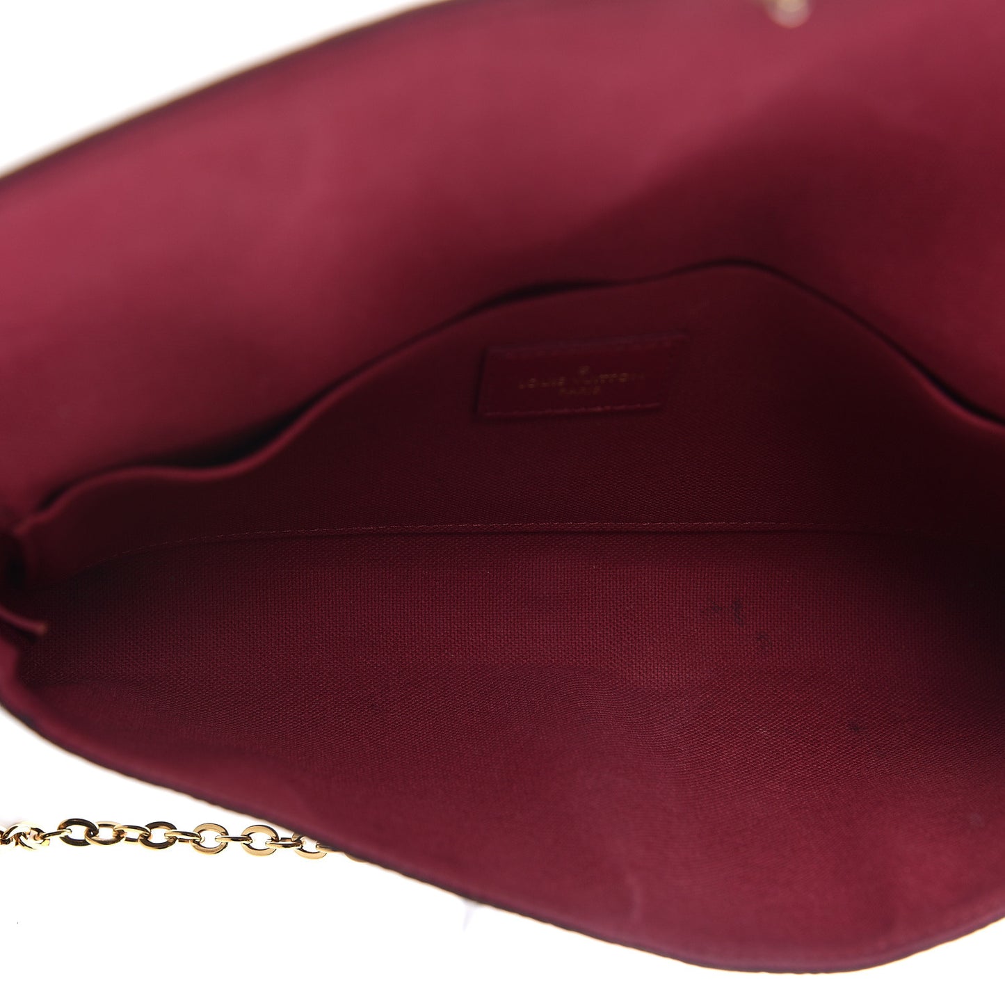 Monogram Pochette Felicie Chain Wallet Fuchsia