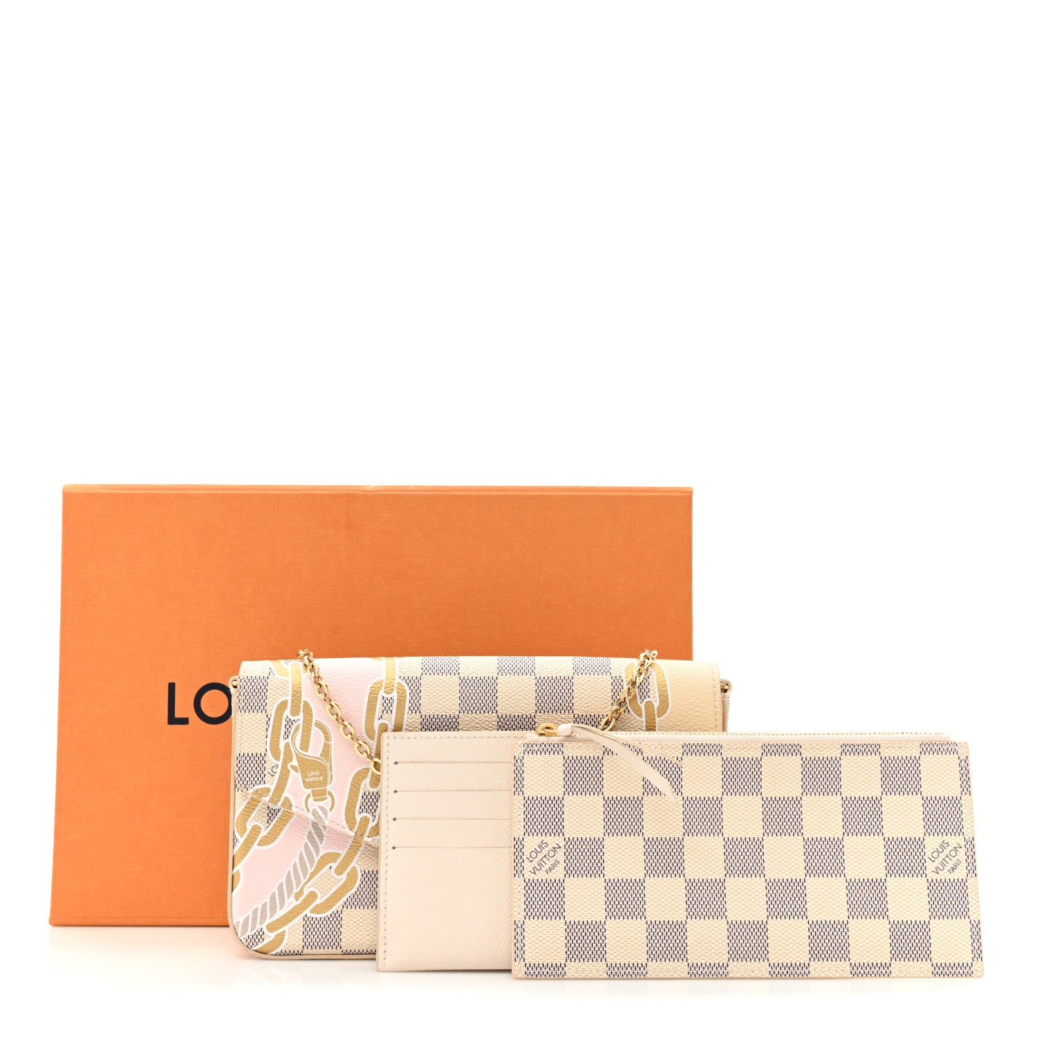 Louis Vuitton Damier Azur Nautical Pochette Felicie Chain Wallet 11 of 11