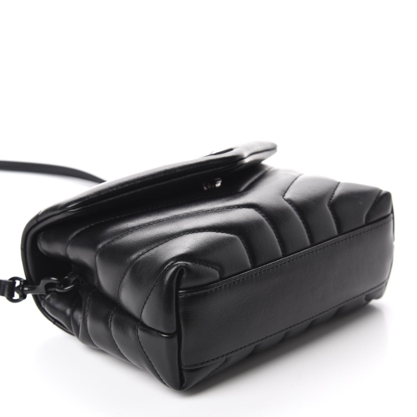 Calfskin Y Quilted Monogram Toy Loulou Crossbody Bag Black