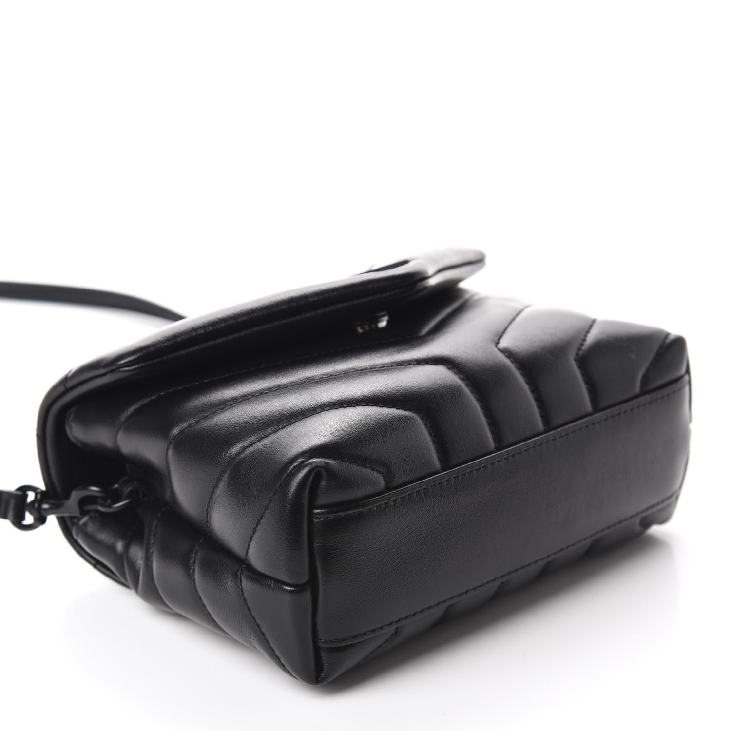 Saint Laurent Calfskin Y Quilted Monogram Toy Loulou Crossbody Bag Black 4 of 13