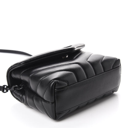 Saint Laurent Calfskin Y Quilted Monogram Toy Loulou Crossbody Bag Black 4 of 13