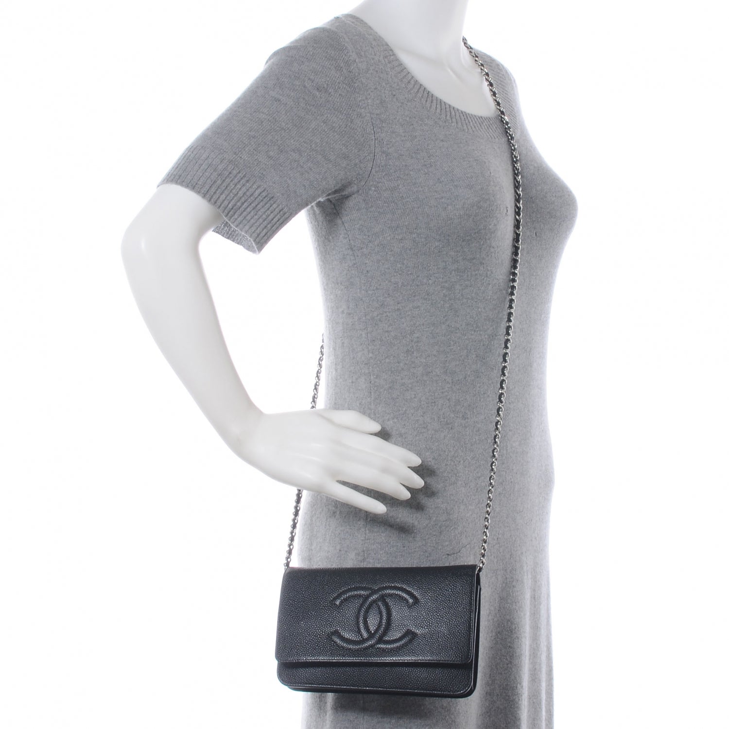 Chanel Caviar Wallet on Chain WOC Black 2 of 9