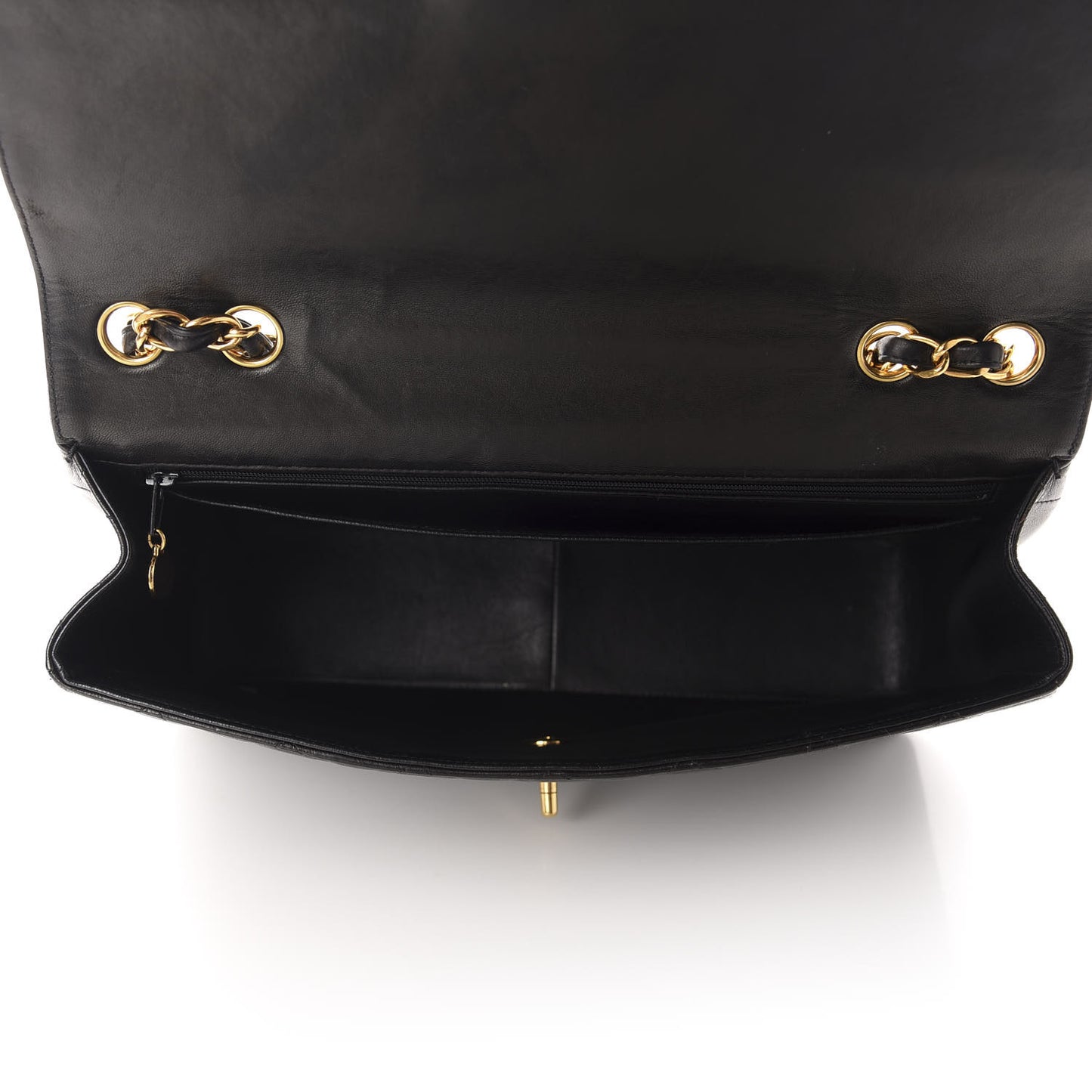 Lambskin Quilted Jumbo Single Flap Black