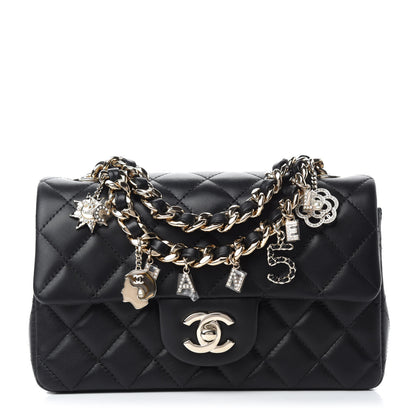 Chanel Lambskin Quilted Mini Coco Charms Rectangular Flap Black 1 of 11