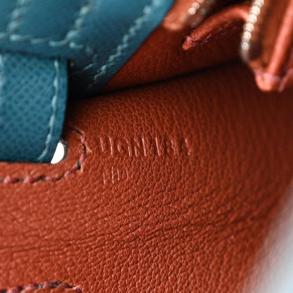 Hermes Madame Calfskin Verso Kelly Sellier 25 Vert Bosphore Sienne 7 of 12