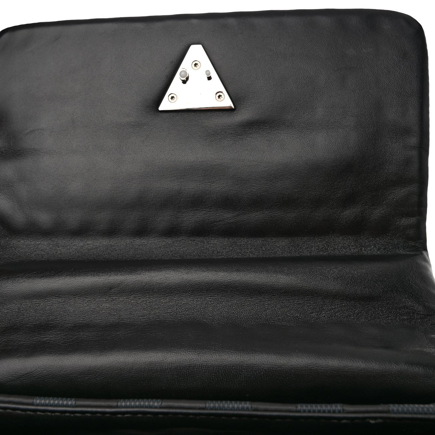 Calfskin Quilted Damier Twist MM Black Anthracite