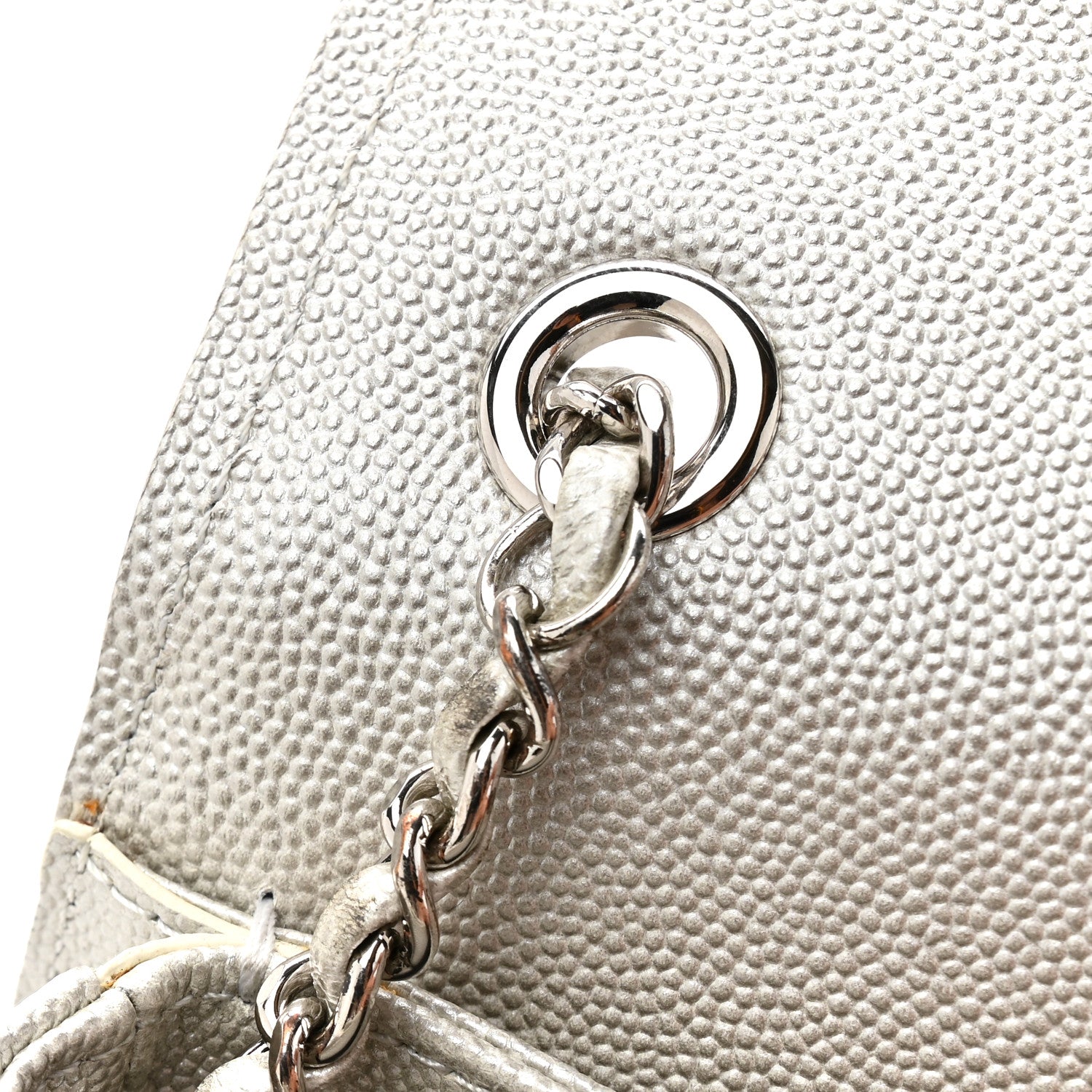 Chanel Metallic Caviar Small Coco Curve Messenger Flap Silver 14 of 14