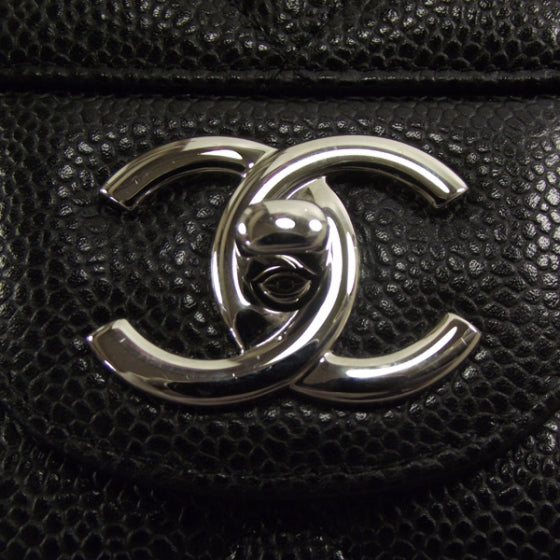 Caviar Quilted Maxi Double Flap Black