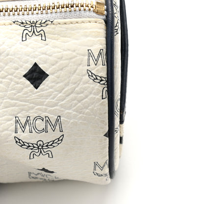 MCM Visetos Essential Barrel Bag White Blue 13 of 15