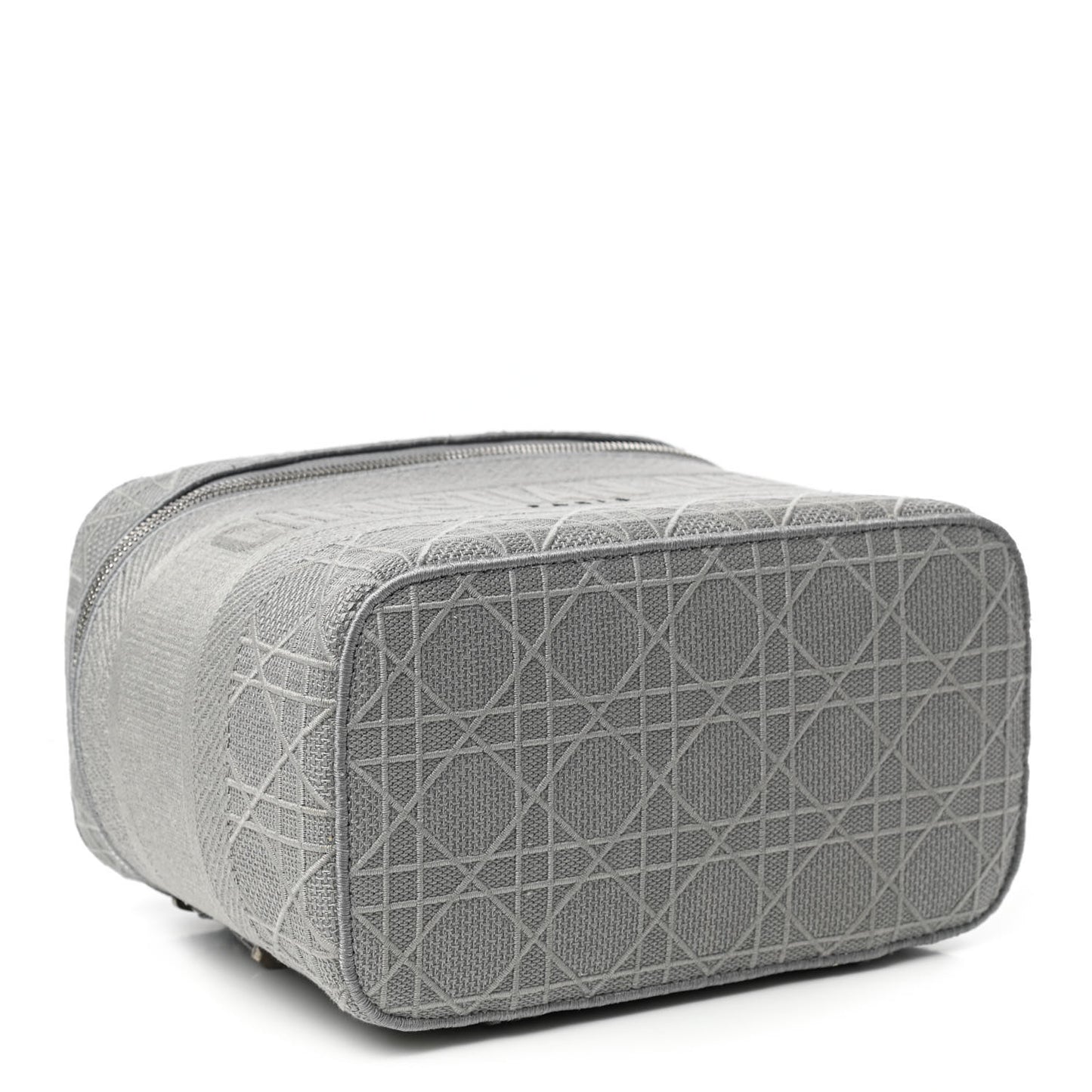 Canvas Embroidered Cannage Diortravel Vanity Case Grey