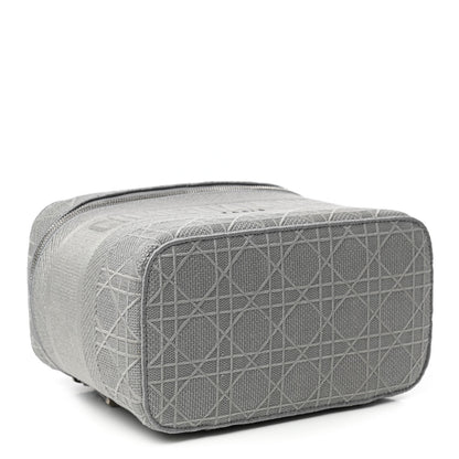 Christian Dior Canvas Embroidered Cannage Diortravel Vanity Case Grey 4 of 8