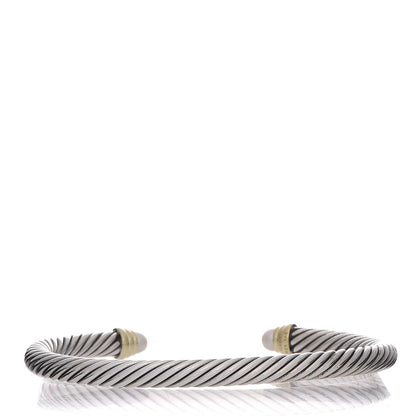 David Yurman Sterling Silver 14K Yellow Gold Pearl 5mm Cable Classics Petite Color Bracelet 3 of 5