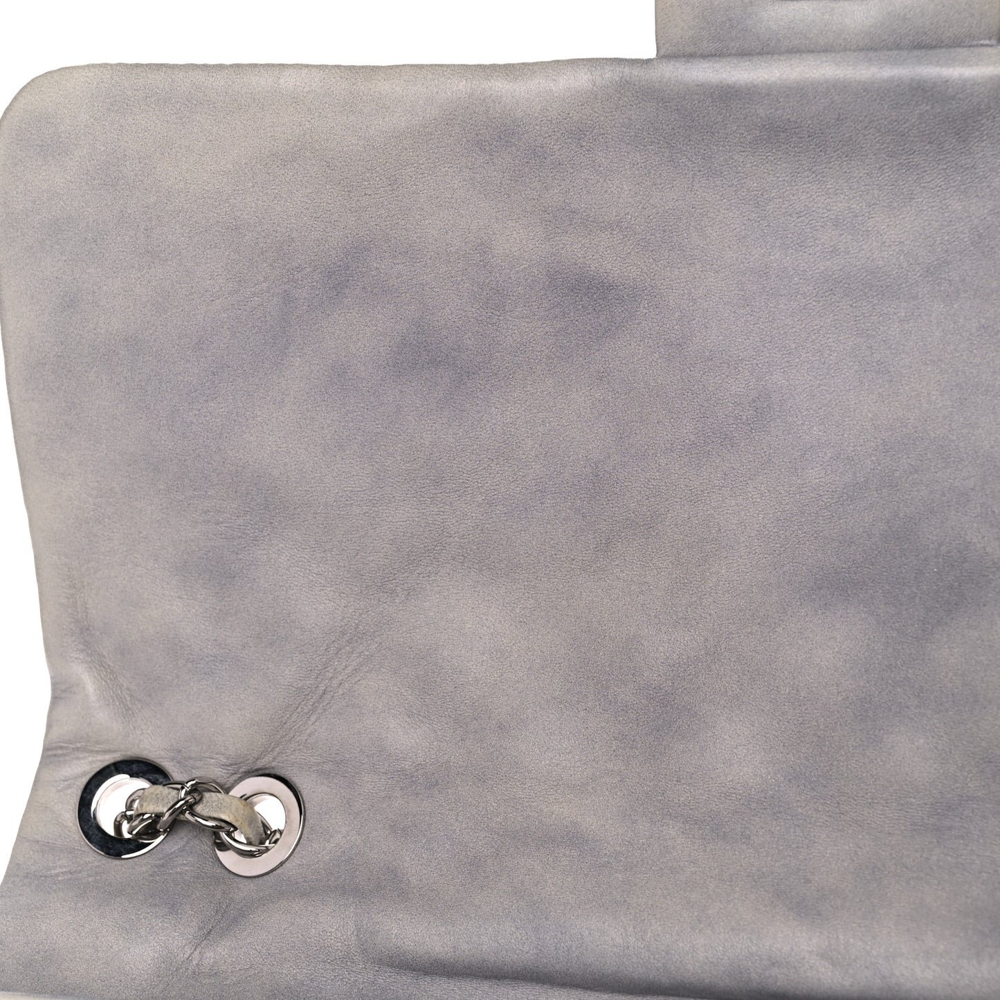 Lambskin Quilted Jumbo Coco Rain Flap Grey