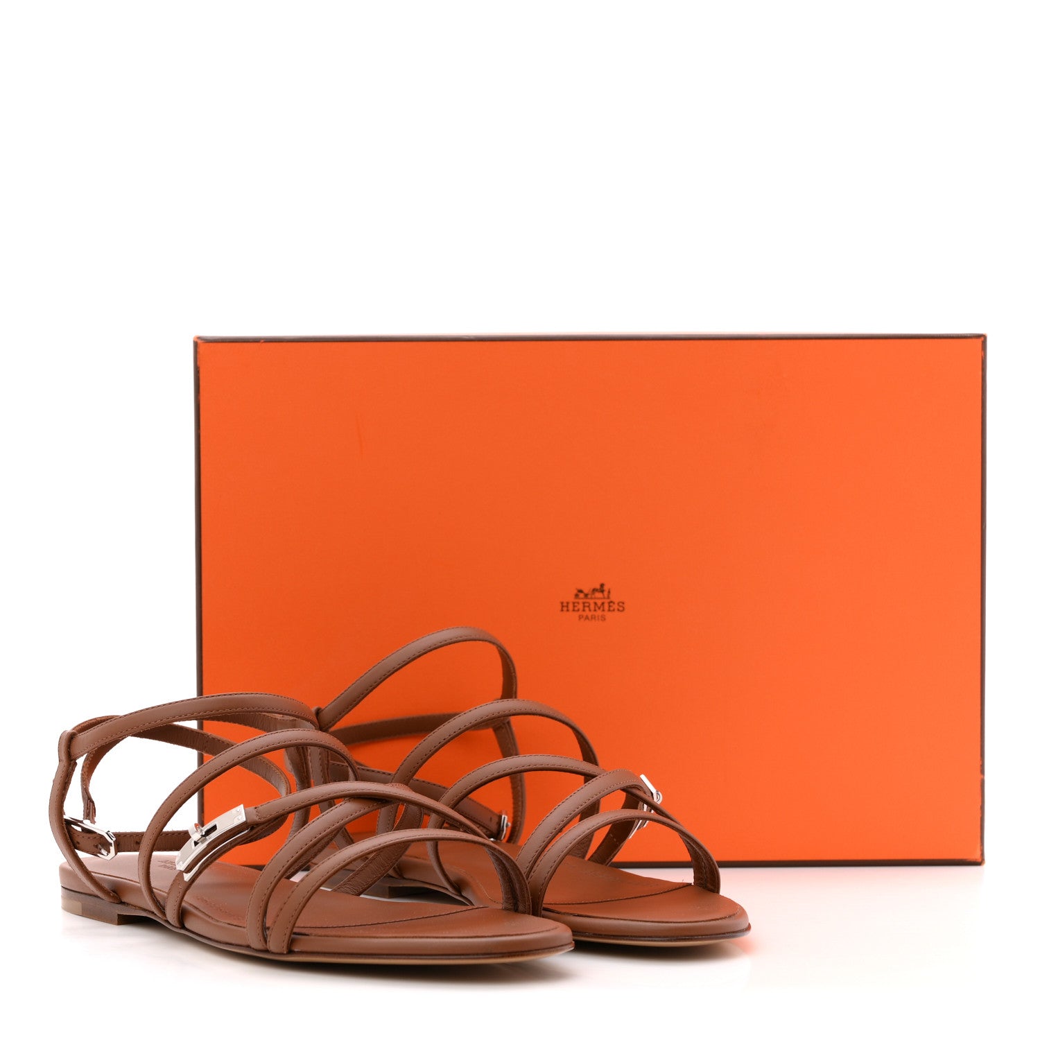 Hermes Calfskin Lullaby Sandals 38 Gold 9 of 9