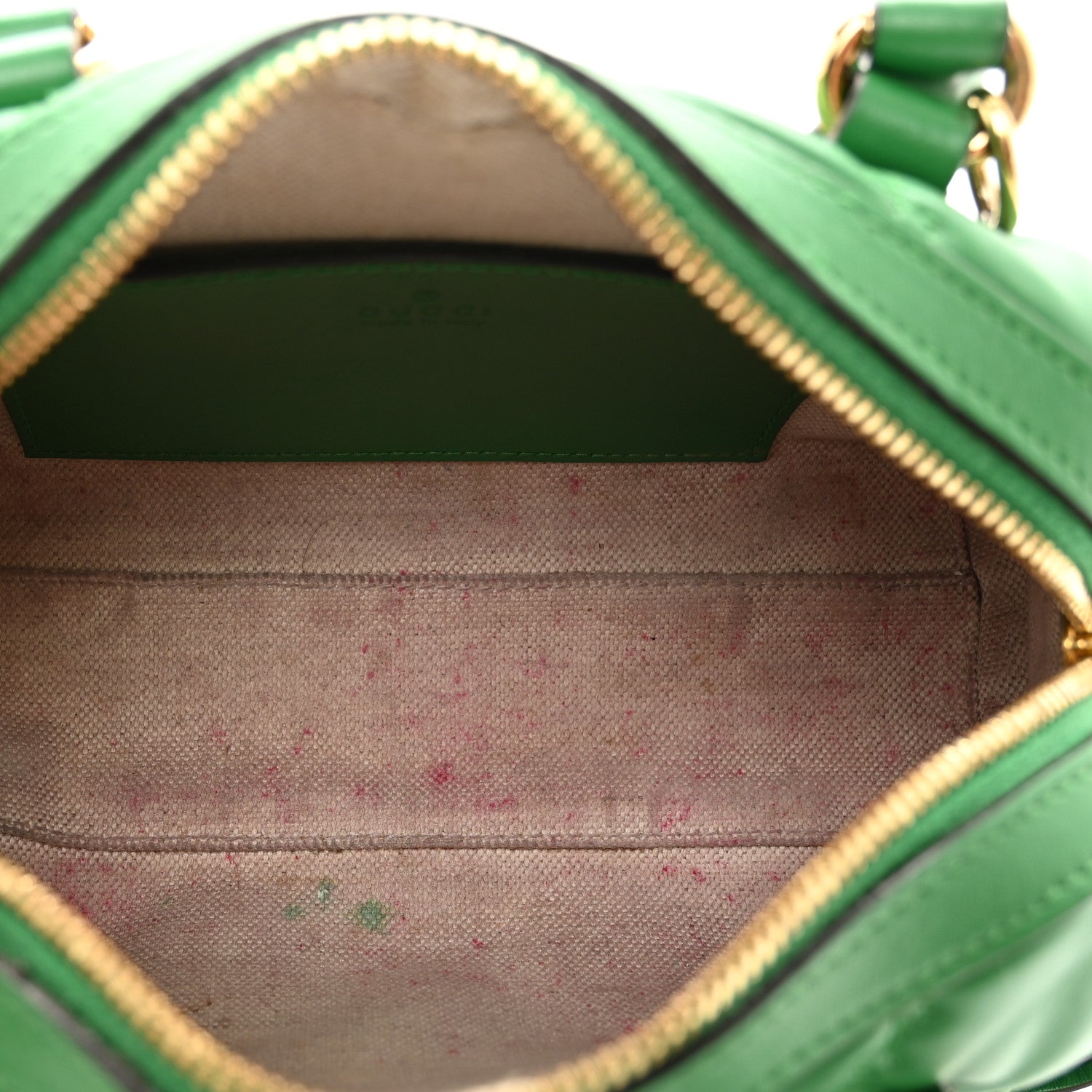 Gucci Calfskin GG Matelasse Mini Bowler Bag Spring Green Natural 6 of 12