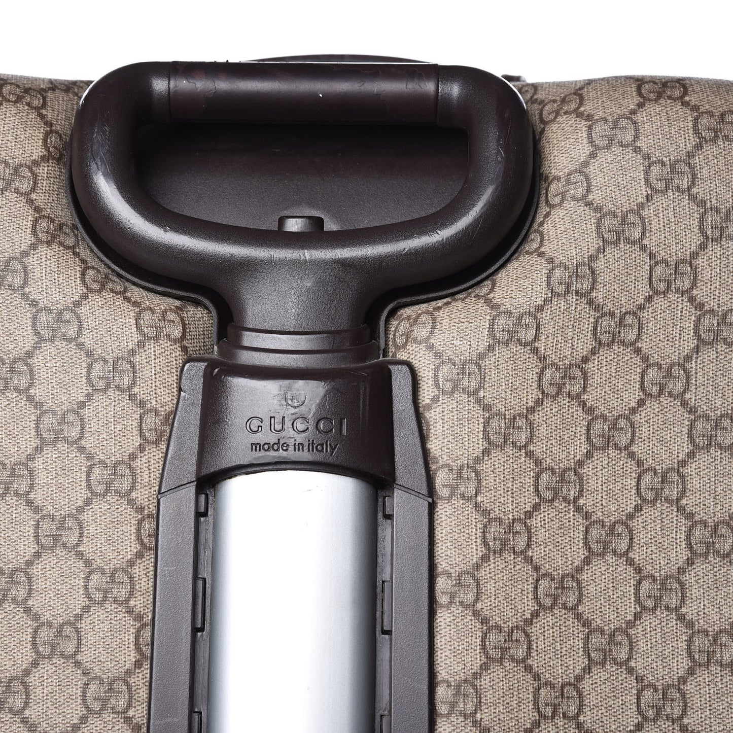 GG Plus Monogram Trolley Suitcase Dark Brown