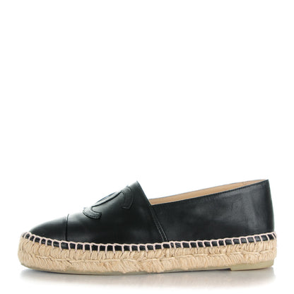 Chanel Lambskin CC Espadrilles 36 Black 1 of 10