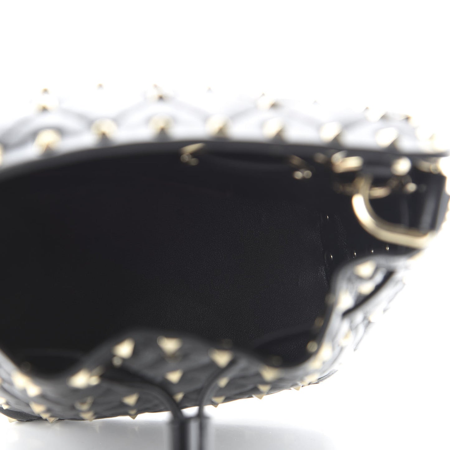 Nappa Mini Rockstud Spike Bucket Bag Black