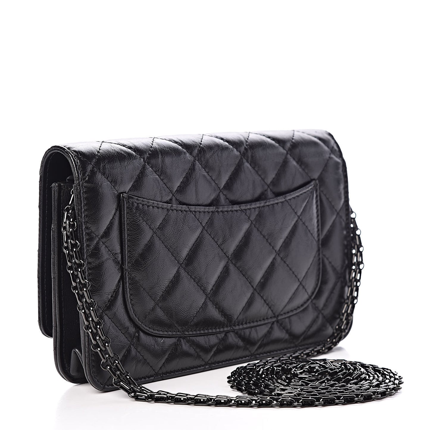 Aged Calfskin Quilted Reissue Wallet On Chain WOC So Black
