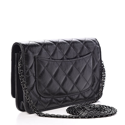 Chanel Aged Calfskin Quilted Reissue Wallet On Chain WOC So Black 3 of 12